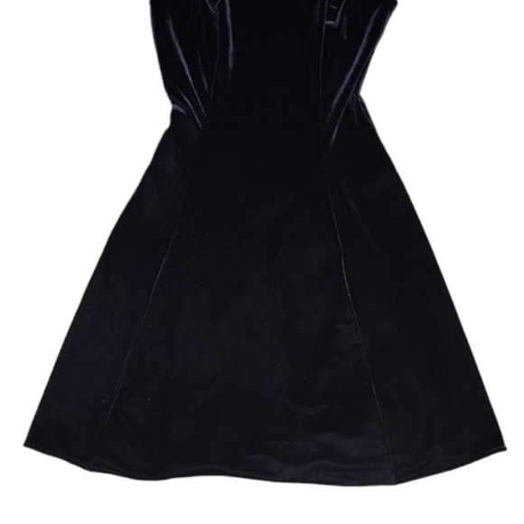NEW Vintage 90s Dress Black Velvet Size 3/4 Party Dance Sweatheart Neckline - Picture 3 of 6